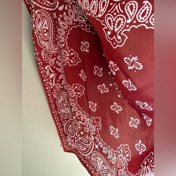 Free People Western Paisley Satin Large Square Scarf - Picture 6 of 7